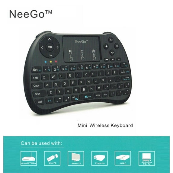 NeeGo Mini Wireless Keyboard USB Pad for Raspberry Pi 3, Android TV, PC