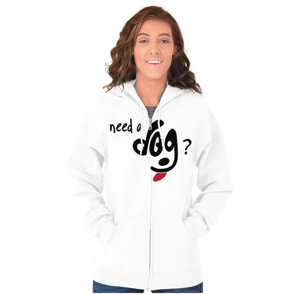Need A Dog Pet Owner Canine Lover Womens Plus Size Graphic Zipper Hoodie Brisco Brands 2X