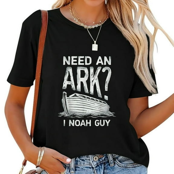 Need An Ark I Noah Guy Funny Christian Men Women Pun Humor T-Shirt Black
