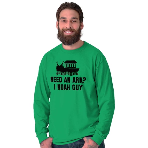 Need An Ark? Noah Guy | Bible Pun Long Sleeve TShirt Men Women Brisco Brands 2X