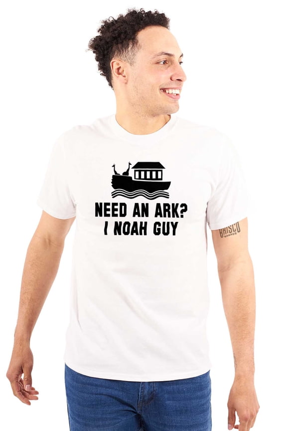 Need An Ark? Noah Guy | Bible Pun Plus Size Crewneck Graphic Tee Shirt Brisco Brands 3X