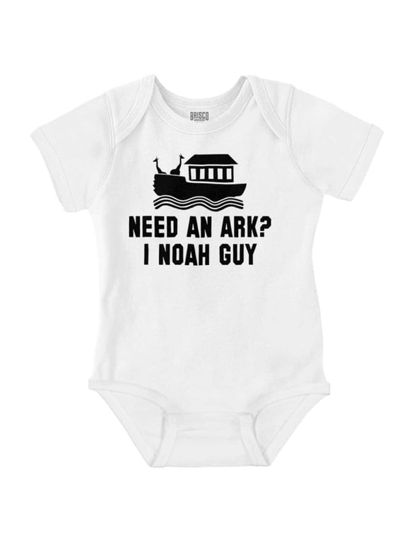 Need An Ark? Noah Guy | Bible Pun Romper Boys or Girls Infant Baby Brisco Brands 18M