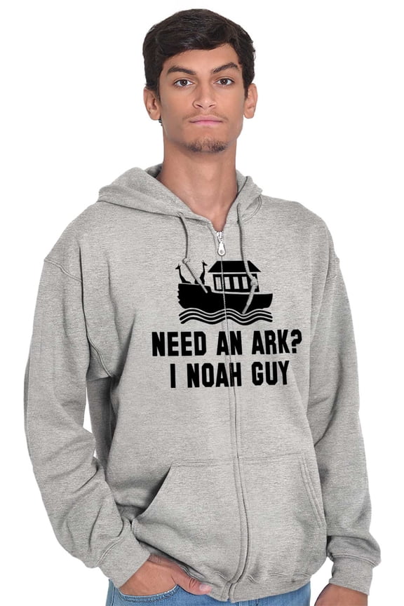 Need An Ark? Noah Guy | Bible Pun Unisex Fleece Graphic Zip Up Hoodie Brisco Brands 5X