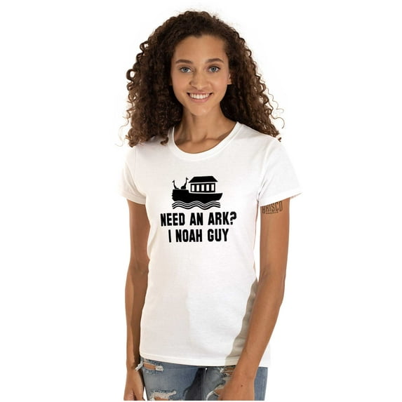 Need An Ark? Noah Guy | Bible Pun Womens Fitted Plus Size Graphic Tee Brisco Brands 2X