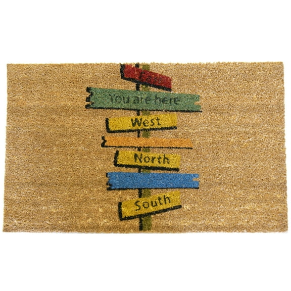 "Need Direction? You Are Here" Funny Doormat, 18 x 30-Inch