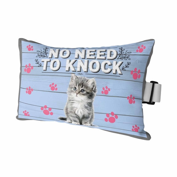 NO Need to Knock Outdoor Pillows for Chaise Lounge Chair Waterproof Lumbar Pillows with Insert&Adjustable Strap Beach Headrest Pillow Cat Pet Paw Prints Pet Lover Farmhouse Pool Pillow 11"x16"