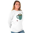 thumbnail image 1 of Need More Coffee Cute Funny Caturday Women's Long Sleeve T Shirt Brisco Brands X, 1 of 6