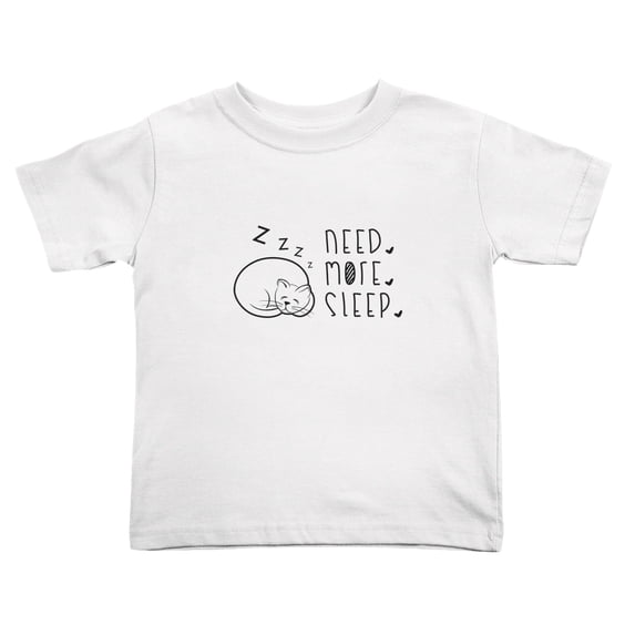 Need More Sleep Cute Toddler Tshirts for Boys Girls (White, Youth L)