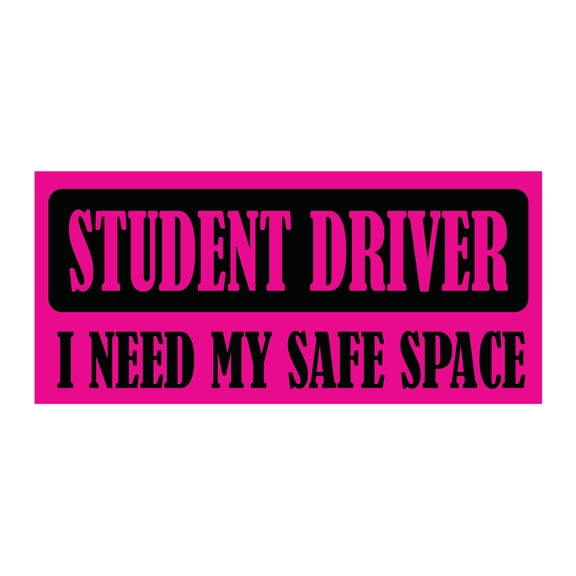 Need My Space Student Driver Bumper Magnet by DCM Solutions (Pink, 9.25" W x 4.25" H)