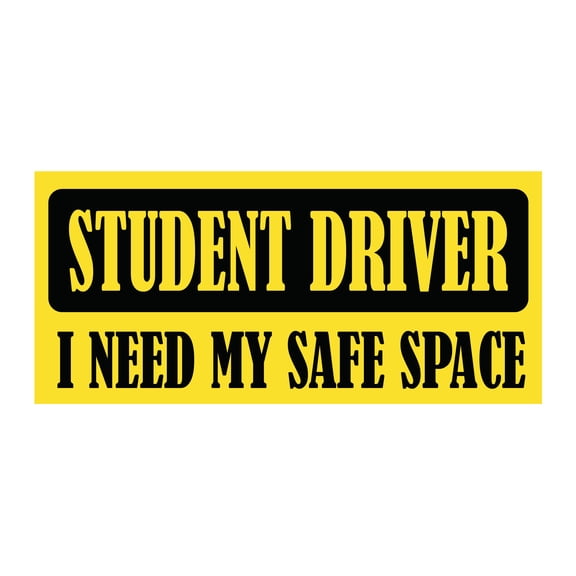 Need My Space Student Driver Bumper Magnet by DCM Solutions (Yellow, 9.25" W x 4.25" H)
