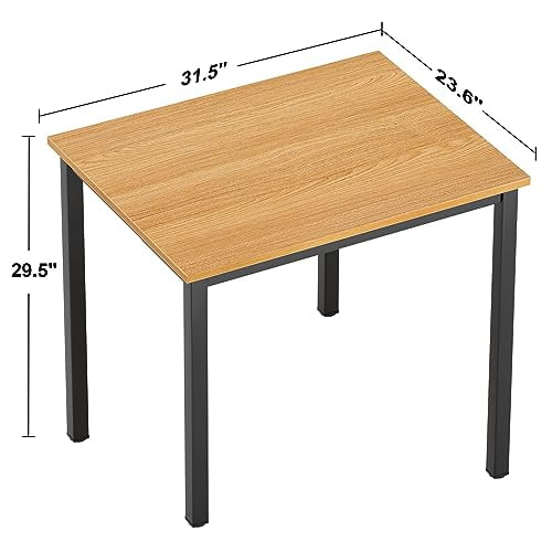 Need Small Computer Desk for Home&Office- 31.5'' Length Small Writing Desk Gaming Desk Students Laptop Use, Teak Color Desktop & Black Frame AC3BB(8060)
