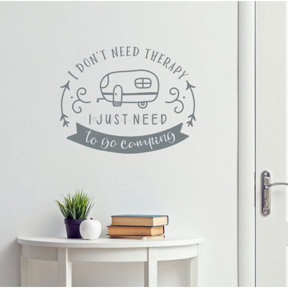 Don't Need Therapy Just Need To Go Camping RV Decals - Vinyl Camper Decals - RV Camper Decals Sayings for Wall Decor - Decals for RV Trailers - RV Art Vinyl Graphics for RV, 23x18-Inch, StGray