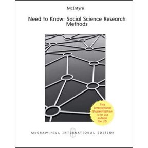 Pre-Owned Need to Know: Social Science Research Methods (Paperback) 0071232583 9780071232586