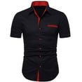 thumbnail image 1 of NeedBo Men's Dress Shirts Regular Fit Short Short Sleeve Business Casual Button Down Shirt, Black Size S, 1 of 7