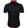 thumbnail image 1 of NeedBo Men's Dress Shirts Regular Fit Short Short Sleeve Business Casual Button Down Shirt, Black Size XXL, 1 of 7