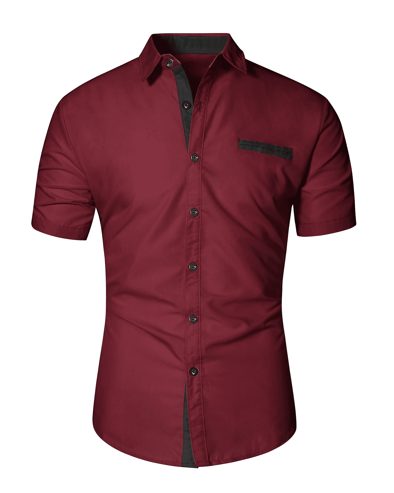 NeedBo Men's Dress Shirts Regular Fit Short Short Sleeve Business