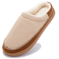 thumbnail image 1 of NeedBo Men's Slippers Memory Foam House Slippers for Men Indoor Outdoor Soft Wool-Like Lining House Shoes Size 6-7, Brown, 1 of 7