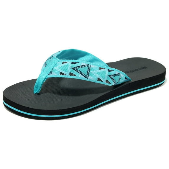 NeedBo Women's Comfortable Flip Flops with Arch Support Non-Slip Casual Summer Thong Sandals-Fabric Mint