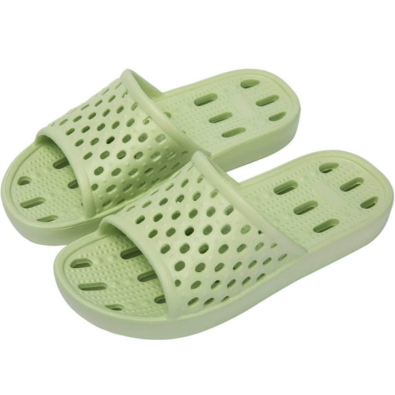 NeedBo Womens Mens Shower Shoes Non Slip Quick Drying House Sandal Slippers Indoor Home Bedroom Pool Spa Guest College Dorm, Green Size 10