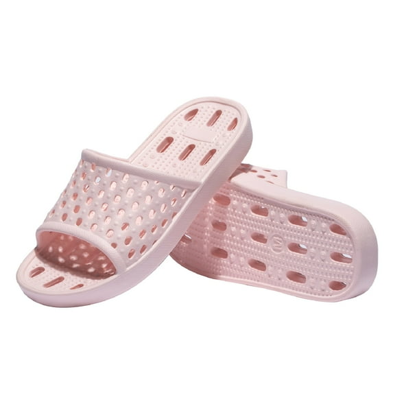 NeedBo Womens Mens Shower Shoes Non Slip Quick Drying House Sandal Slippers Indoor Home Bedroom Pool Spa Guest College Dorm, Pink, 11
