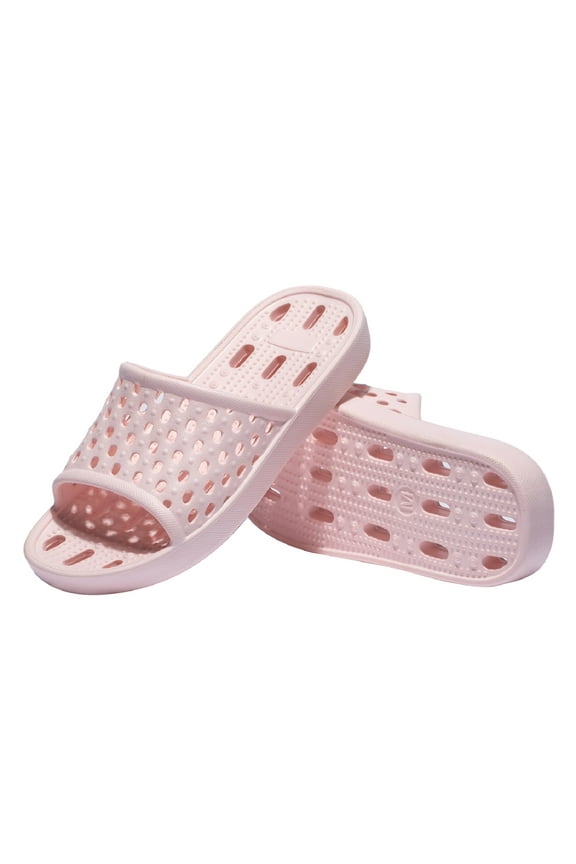 Womens Mens Shower Shoes Non Slip Quick Drying House Sandal Slippers Indoor Home Bedroom Pool Spa Guest College Dorm, Pink, 13