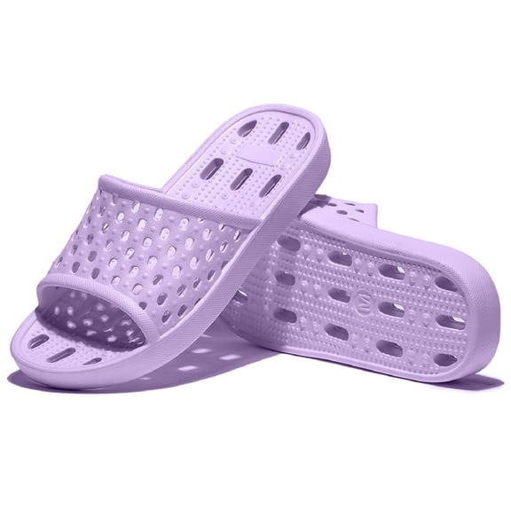 NeedBo Womens Mens Shower Shoes Non Slip Quick Drying House Sandal Slippers Indoor Home Bedroom Pool Spa Guest College Dorm, Purple, 11
