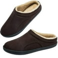 thumbnail image 1 of Needbo Men's Memory Foam Slippers Soft Plush Fleece Lining Slip On Indoor Outdoor Clog House Shoes, Coffee, 8-8.5, 1 of 7