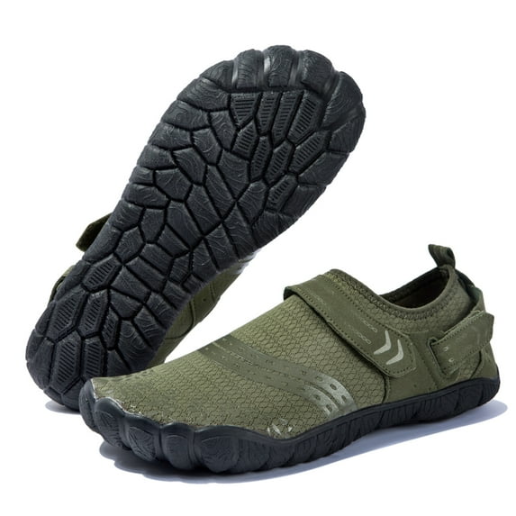 Needbo Men's Water Sneakers Beach Shoes Barefoot Surfing Shoes Army Green Size 12