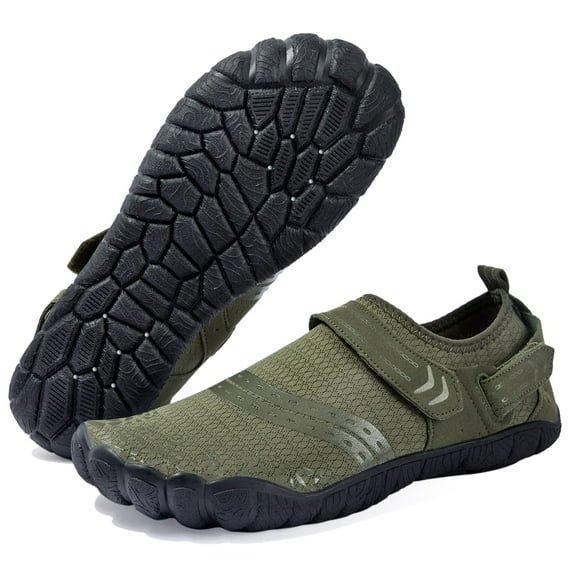 Needbo Men's Water Sneakers Beach Shoes Barefoot Surfing Shoes Army Green Size 8
