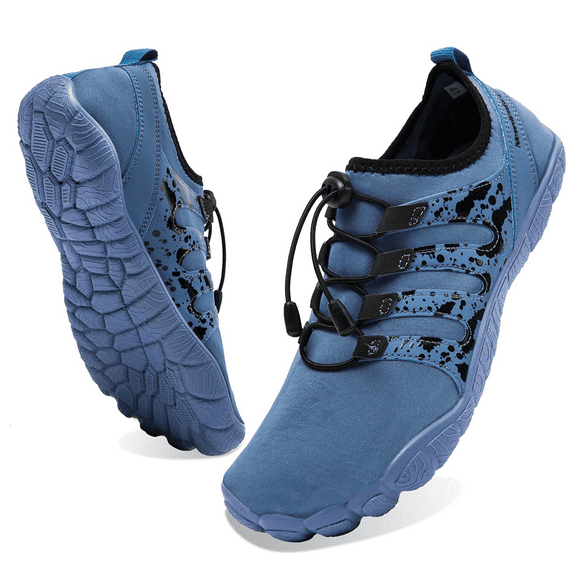 Needbo Mens Water Shoes Barefoot Sneakers Quick-Dry Aqua Socks for Beach Pool Swim Diving Surffing Blue Size 9