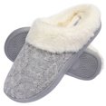 thumbnail image 1 of Needbo Women's Fuzzy Slippers Memory Foam House Outdoor Indoor Warm Soft Plush Lining Slip On Bedroom Shoes, Grey Size 10-11, 1 of 6