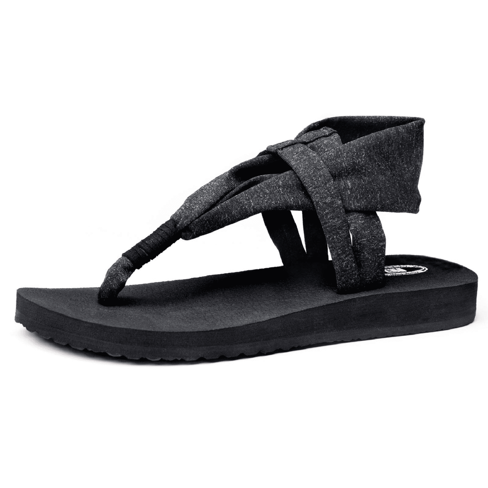 Needbo Women's Yoga Mat Flip Flops Comfortable Summer Casual Beach Sling  Flat Sandals-Black Size 7 