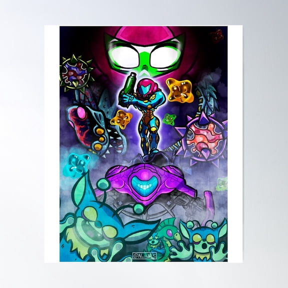 Needed Gifts Metroid Fusion Illustration Poster Wall Art Modern Wall Decor For Living Room Bedroom Art