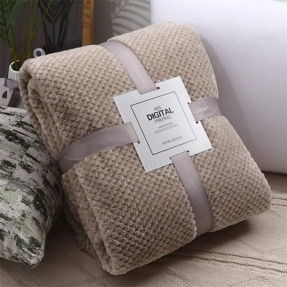 Needhep 2024 New Fleece Bed Blankets Queen Summer Bed Blanket,Independence Day Twin Bed Blanket,Bohemia Jersey Blanket, Blankets For Camping (Khaki)