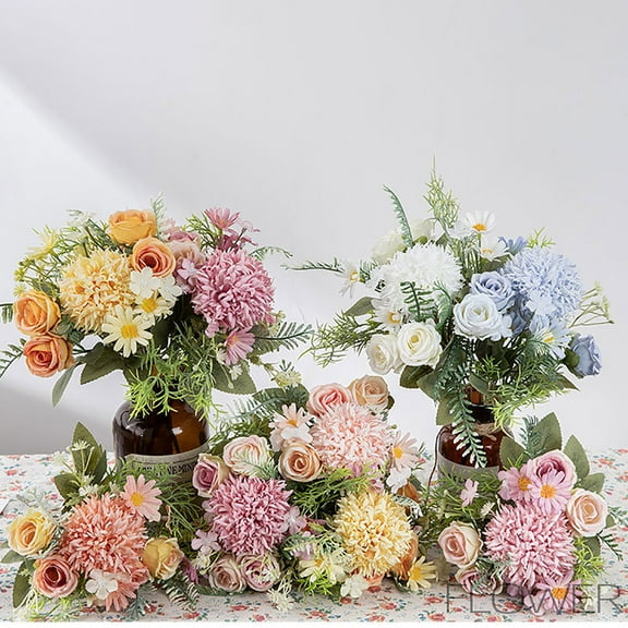 Needhep Artificial Flowers Combo Mix Silk Flowers RosesClearance Outdoor Fake Flowers Decor, White Silk Flower, Artificial Calla Lily for Outdoors, Room Garden Wedding (Multicolor)