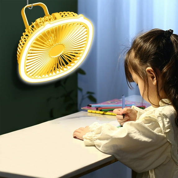 Needhep Cyclone Pedestal Fan,Portable Mini Fan, Portable Fan for Beach, Cool Fans for Bedroom, Personal Fan for Sleeping (Yellow)