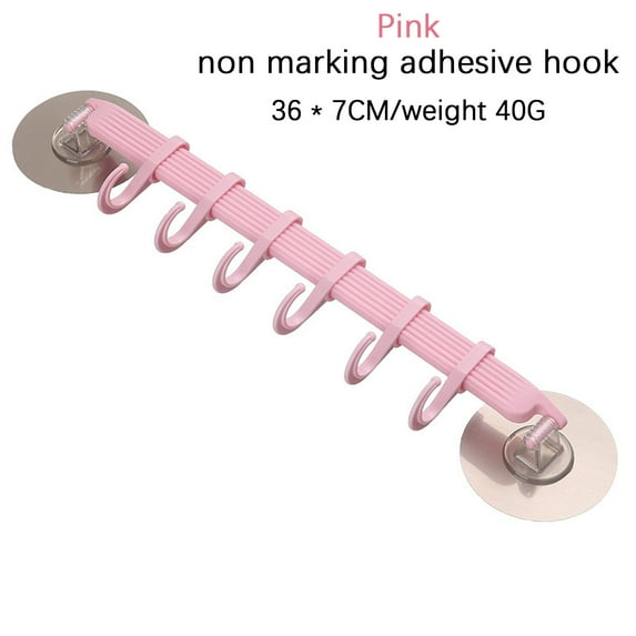Needhep Door Hanger Hook Hanging Bath Towels Door Hook Stainless Holder For Hanging Towel Removable Small Suction Cups For Kitchen Black Coat Hooks Wall Mounted With Screws, For Hanging Hat (Pink)