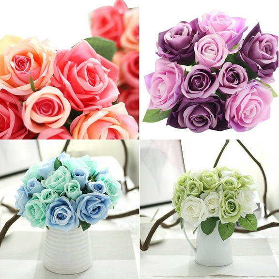 Needhep No Fade Fake Plastic Flowers Faux for DecorationMemorial day Flowers for Decoration, Artificial Flowers for Decoration Flower Decorations for Party for Home Kitchen Decorations ()