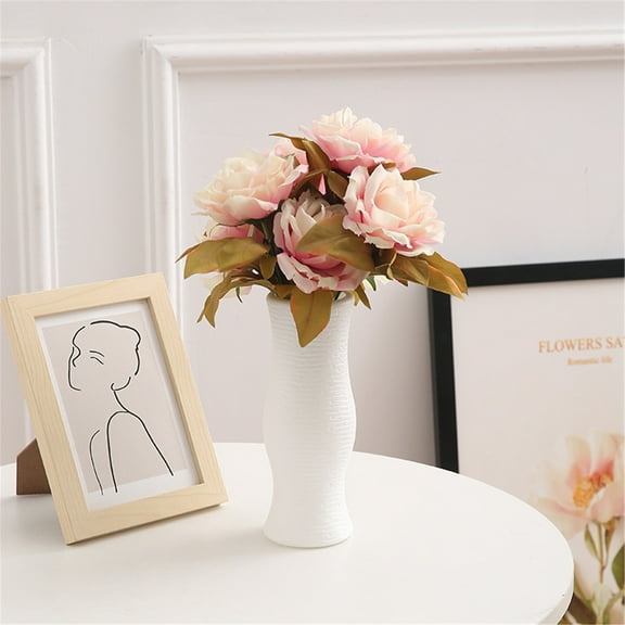 Needhep Fake Silk Colorful Daisy RealisticReal Looking Artificial Flowers Outdoor, Christmas Decorations Flowers, Glitter Roses Flower Decorations, Mother Day Mom Gifts (A)