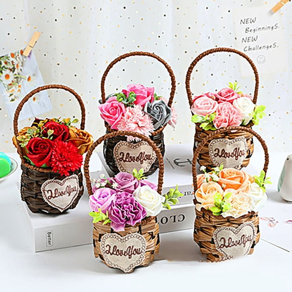 Needhep Faux Flowers for Outdoor PlantersWild flowers Artificial Flowers, Artificial Flower Decor, Boho Bouquet Artificial Flowers, Table Centerpieces (Red)