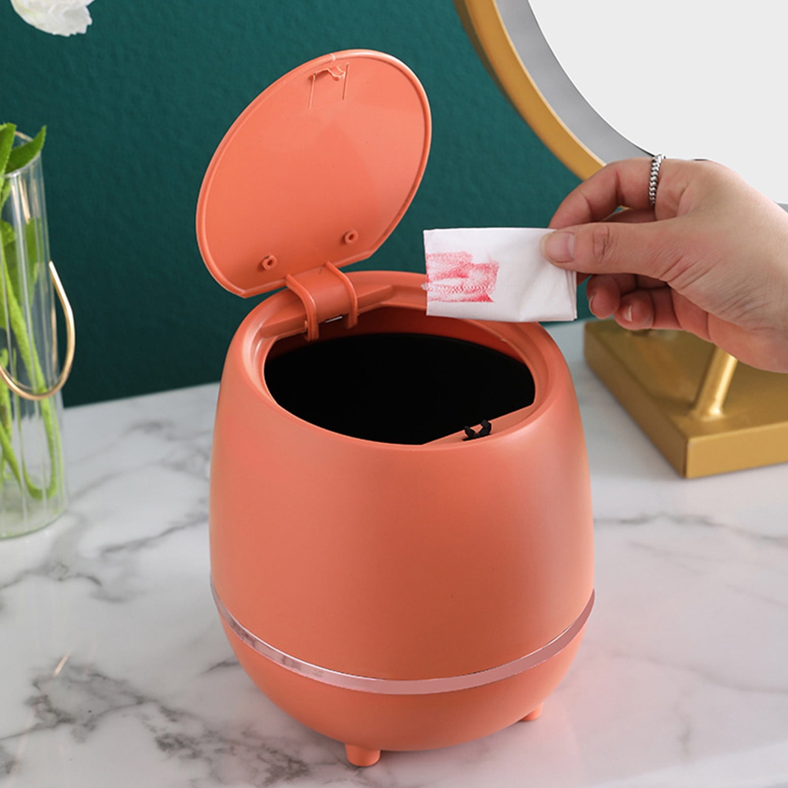 Needhep Garbage Can With Press Lid, Metal Waste Basket With Removable ...