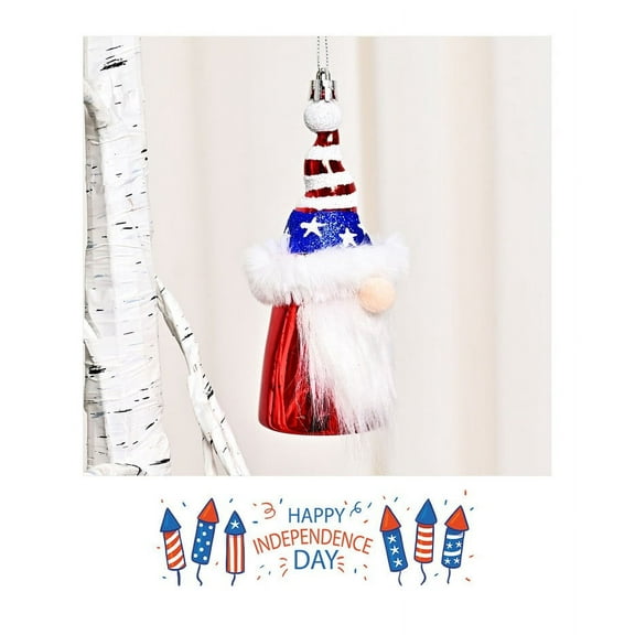 Needhep Independence Day Faceless Doll Gnome Goblin Home Decoration Doll, Long Hat Gnome Decor, Patriotic Decor Faceless Doll Gnomes 8 * 8 * 15cm (Red)