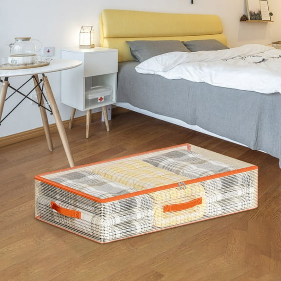 Needhep Large Linen Fabric Foldable Storage Bin Multi-Purpose Storage Bins Plastic, Large Storage Bins With Lids, Water Tight Storage Box, Storage Box for Toys ()