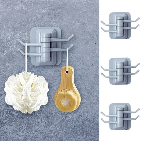 Needhep Multiple Uses Magnetic Hooks Large Wall Hooks With Adhesive Strips, Small Clear Heavy Duty Vacuum Suction Hooks Metal Folding Coat Hooks Rustproof, For Hanging Ironing Board Towel (Blue)