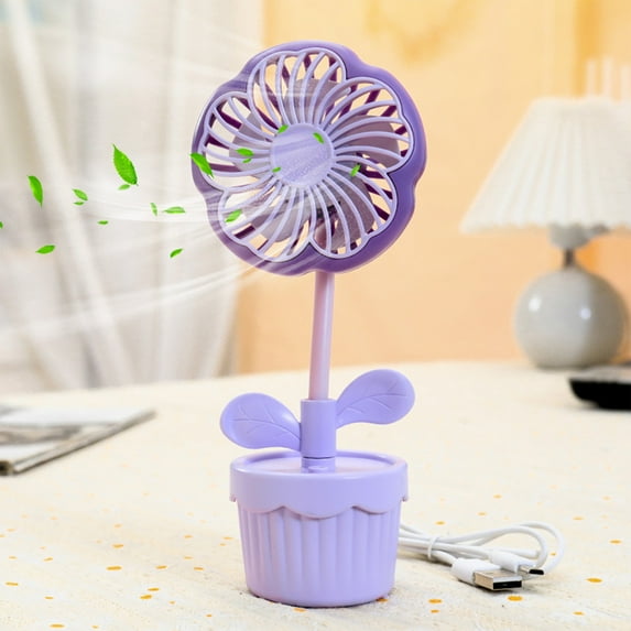 Needhep Operated Portable Standing Fan,Table Top Fans for Bedroom, Bedside Table Fan, Desktop Fans for Office Quiet, Portable Standing Fan (Purple)