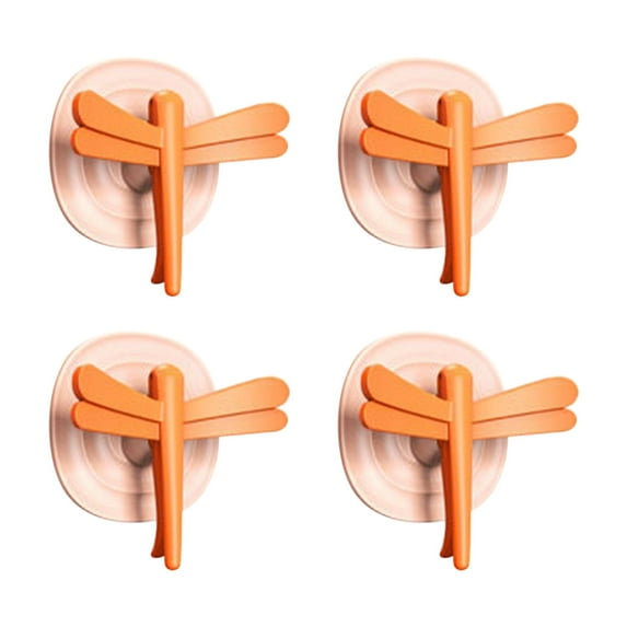 Needhep Over The Door Towel Racks For Bathroom Heavy Duty Self Adhesive Hooks, Banana Hook Hanger Holder Under-Cabinet Coat Hanger Wall Mount Towel Rack Hat Rack, For Hanging Clothes (Orange)