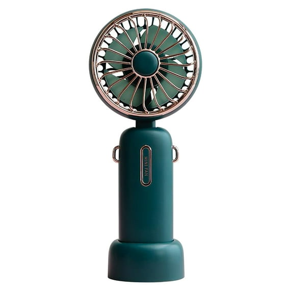 Needhep Small Desk Fan With Base Battery Operated Wearable Personal Fan,Small Fans for Home, Foldable Fan for Travel, Noiseless Fan for Bedroom (Green)