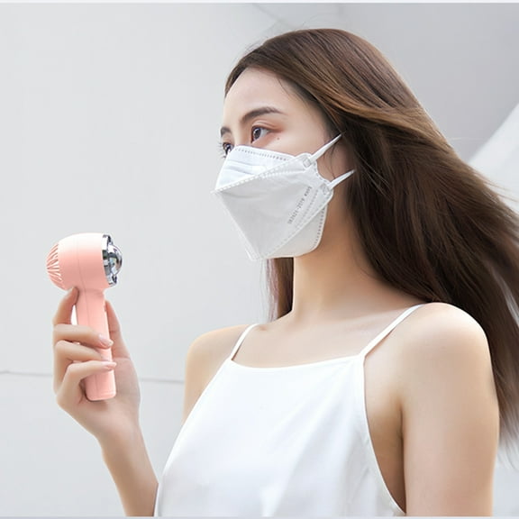 Needhep Small Desk Fan With Base,Large Battery Powered Fan, Room To Room Fan, Small Window Fan, House Fan (Pink)