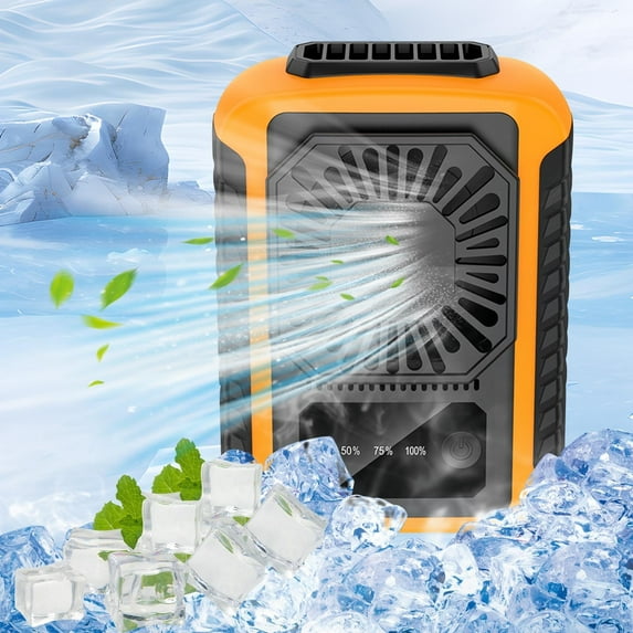 Needhep Smart Tower Fan for Bedroom,Camping Fan With Remote, Desk Fan Battery Operated, Potable Fan, Mini Fan for Car (Orange)