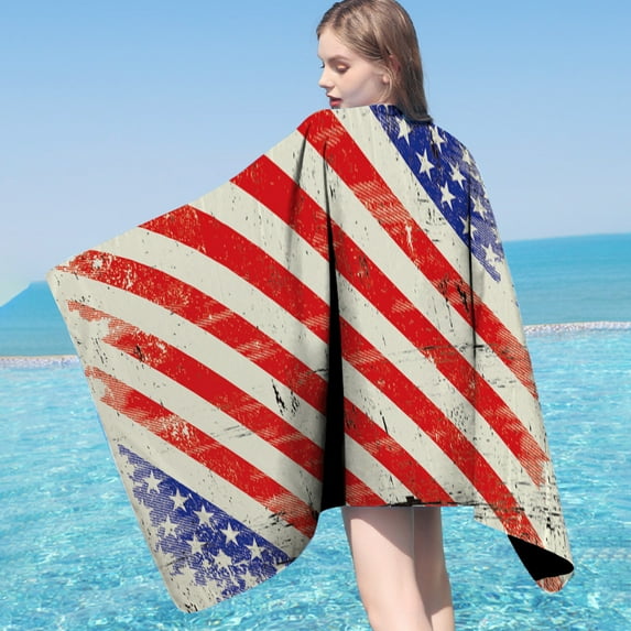 Needhep Spa 4Th July Beach Towels,Sand Proof Beach Towel, Bulk Beach Towels, Beach Towel Extra Large, Towel 100% Cotton Beach Towels (G)